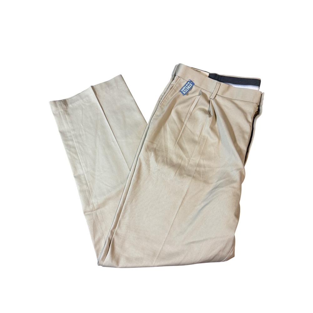 NWT Haggar Men Formal Light Khaki Dress Pants Size 42 x 32 Business‎ Work Suit